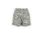 Shorts à imprimé floral vert et blanc avec taille élastiquée.