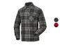 Chemise à carreaux en flanelle pour homme, gris et noir avec poche, également disponible en rouge.
