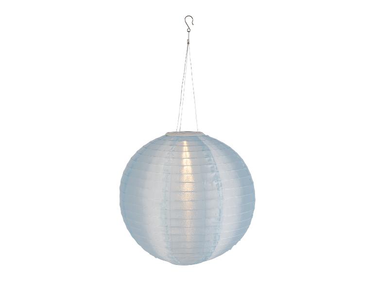 Lanterne solaire ronde bleue en papier de soie.