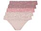 Trois paires de culottes en dentelle rose et beige.