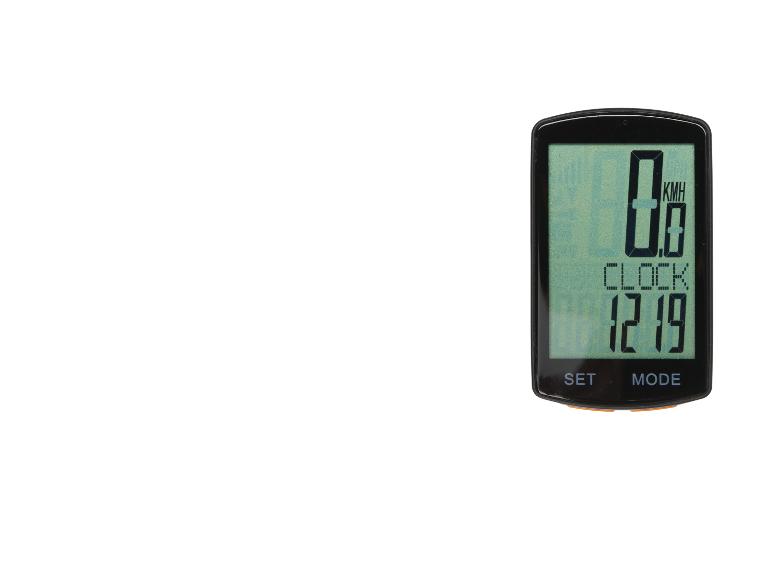 Compteur de vélo avec écran affichant la vitesse et l'heure