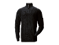 Pull en maille noir pour homme avec col montant et fermeture éclair courte