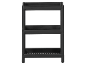 Étagère de rangement noire en plastique à 3 niveaux avec étagères ouvertes