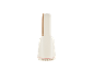 Purificateur d'air crème avec poignée marron et ligne d'accent rose.