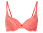 Soutien-gorge corail en dentelle.
