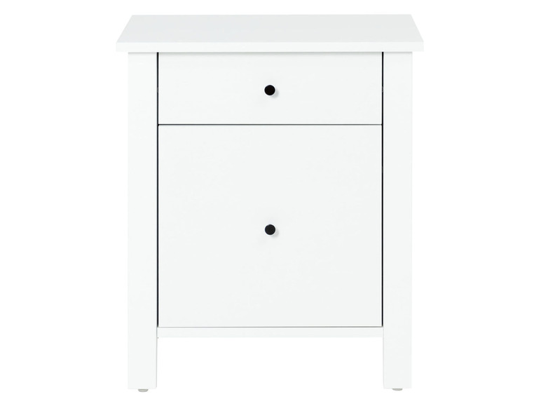 Aller en mode plein écran : LIVARNO home Table de nuit Stockholm avec tiroir, 56 x 40 x 65,6 cm, blanche - Image 1