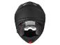 Casque de moto noir ouvert, vue de dessus