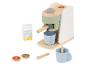 Machine à café jouet en bois avec tasses, lait et grains de café