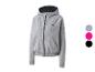 Sweat-shirt à capuche zippé gris, disponible en plusieurs couleurs.