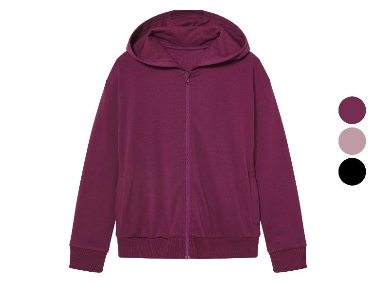 Un sweat à capuche bordeaux avec fermeture éclair.