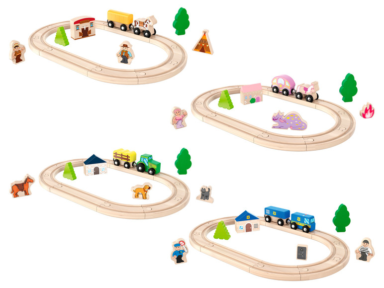 Aller en mode plein écran : Playtive Set de chemin de fer en bois - Image 1