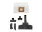 Sac d'aspirateur de rechange et accessoires de nettoyage.