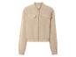 Blouson bomber beige avec fermeture éclair et poches.