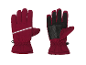 Paire de gants d'hiver rouges avec bande réfléchissante et paume texturée.