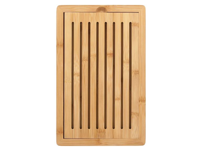 Planche à découper le pain en bambou avec tiroir à miettes