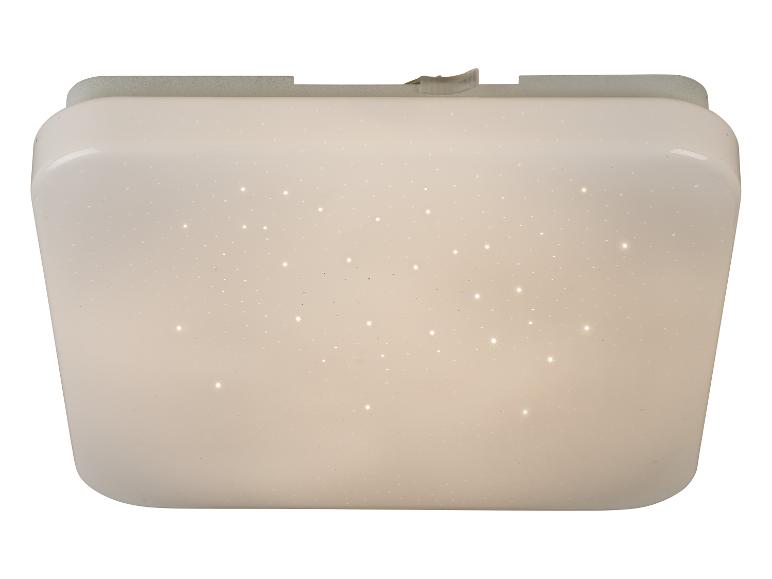 Plafonnier carré avec éclairage LED.