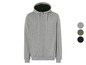 Un sweat-shirt gris à capuche et fermeture éclair