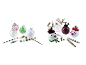 Kits de bricolage de décorations de Noël avec peinture, paillettes et chenilles.