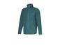 Veste polaire verte avec fermeture éclair et logo.