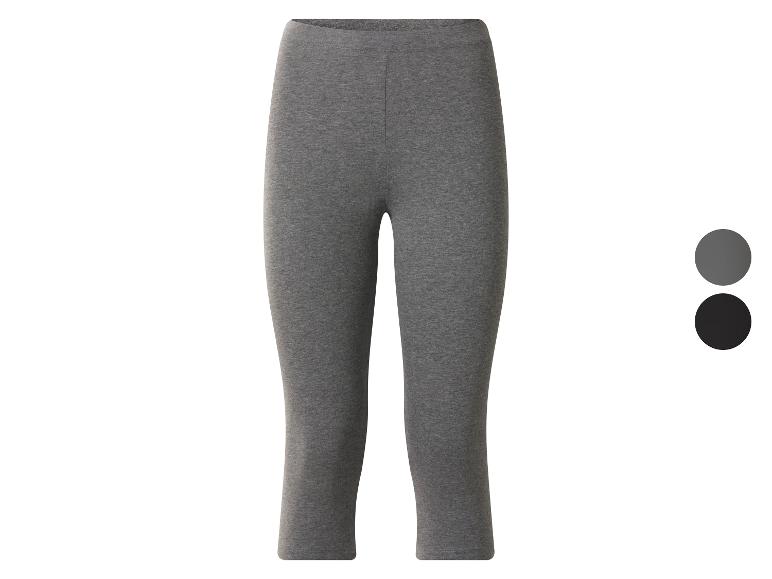 Legging capri gris pour femme avec options de couleur gris foncé et noir.