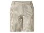Shorts rayés beige en tissu gaufré.