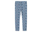 Leggings bleues avec un imprimé de couronnes.