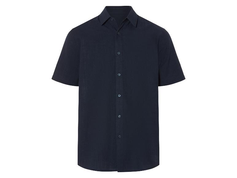 Chemise homme bleu marine à manches courtes.