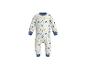 Grenouillère blanche pour bébé avec motifs colorés de tête de Mickey Mouse et poignets bleus