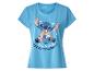 T-shirt bleu avec un personnage de dessin animé mangeant de la glace et le texte 'Time to chill Treat yourself'.