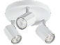 Plafonnier blanc avec trois spots orientables