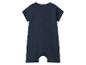 Body bébé bleu marine à manches courtes, vue de dos.
