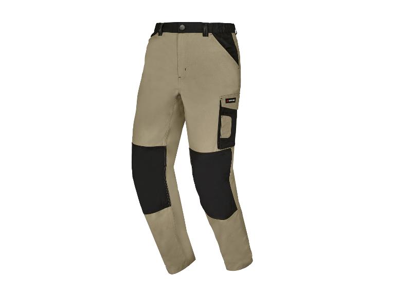 Pantalon de travail Parkside beige et noir.