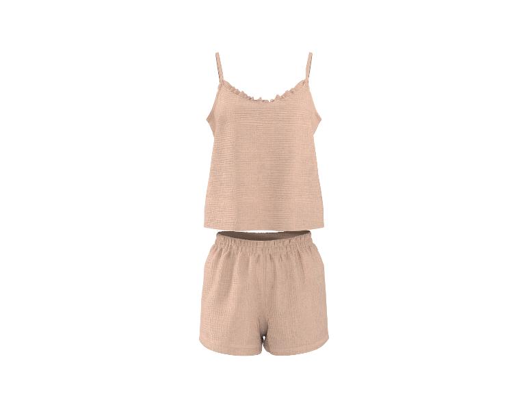 Ensemble de pyjama deux pièces beige avec débardeur à fines bretelles et short