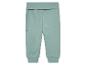 Pantalon bébé vert clair, style décontracté.