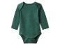 Body bébé vert foncé à manches longues avec boutons-pression à l'entrejambe.
