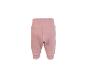 Pantalon bébé rose taille haute avec poignets côtelés