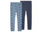 Deux leggings, un avec un motif de couronnes et un uni.