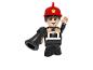 Figurine Lego pompier avec casque rouge et mégaphone