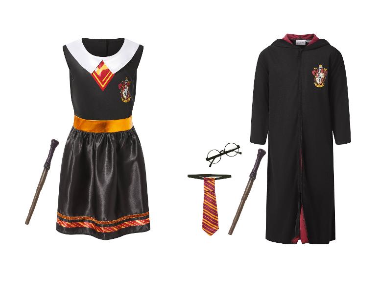 Déguisements Harry Potter Gryffondor pour enfants, avec robe, cape, baguette, lunettes et cravate.