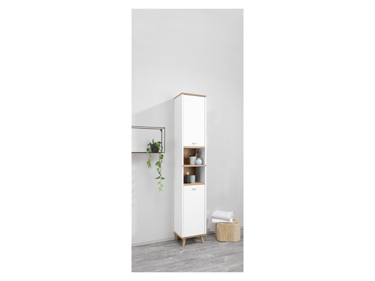 Aller en mode plein écran : LIVARNO home Colonne de salle de bains Corfu, 32 x 180 x 28 cm, imitation chêne/blanc - Image 4