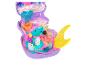Ensemble de jeu compact Polly Pocket en forme de cœur, avec poupée et accessoires.