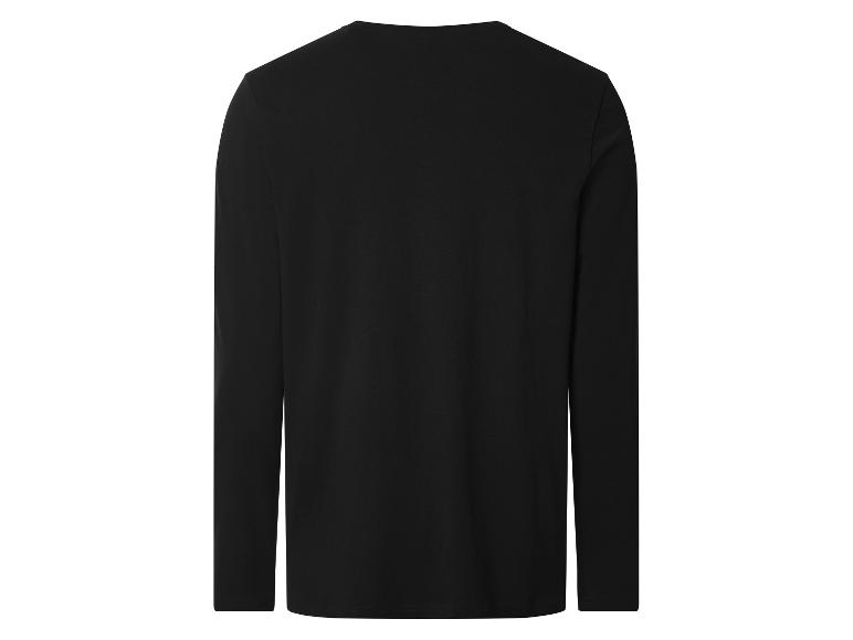 T-shirt noir uni à manches longues, vue de dos