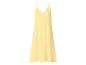 Robe à bretelles jaune clair avec décolleté en V et tissu froissé