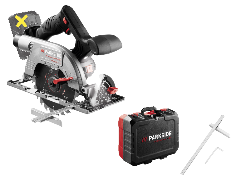 Scie circulaire PARKSIDE PERFORMANCE® PPHKSA 20-Li A1 avec mallette, sans batterie ni chargeur.