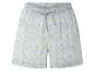 Shorts bleus à fleurs, style décontracté.