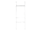 Étagère blanche à trois niveaux pour salle de bain.