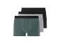 Trois boxers unis : vert foncé, gris et noir.