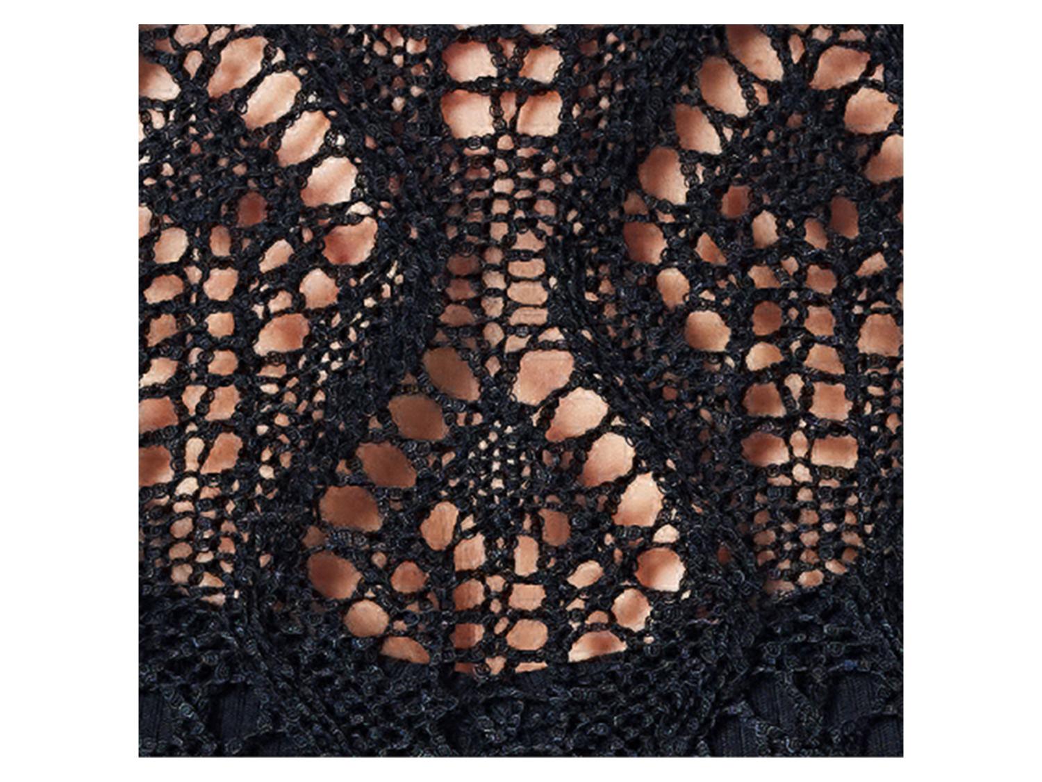 Pull Fille MONNALISA CHIC Noir Laine Mélangée Avec Bijou Et Dentelle - Taille S - Italie