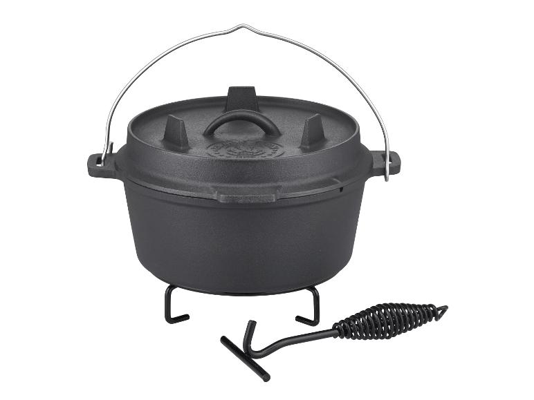 Marmite en fonte GSW Dutch Oven avec lève-couvercle et support