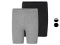 Deux paires de shorts de vélo côtelés, un gris et un noir.